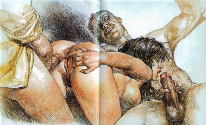Рисованные голые толстушки