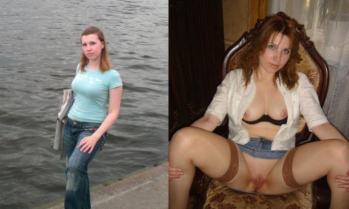 Коллаж одетые и раздетые девушки