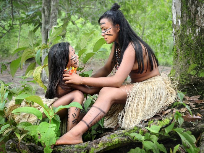 Индейцы с реки Xingu Бразилия
