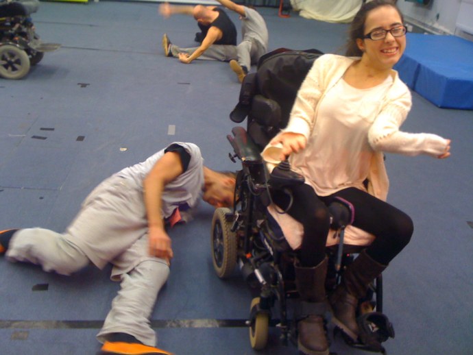 Disabled girl down