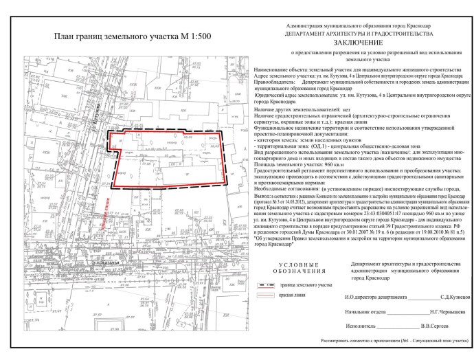 Заявление на разрешение использования земельного участка