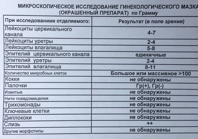 Исследование урогенитального мазка норма