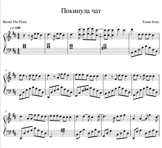 Ноты для фортепиано краш Ноты