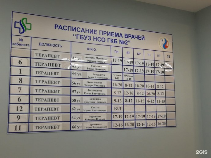 Расписание врачей в поликлинике