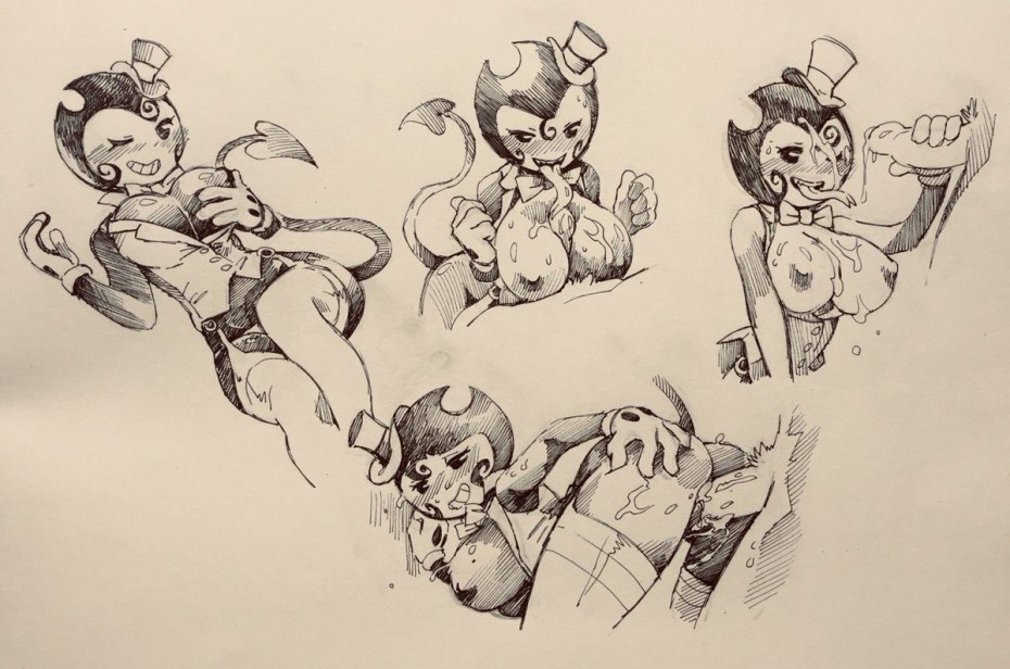 Bendy Ink Machine беременная Алиса голая без трусов и лифчика