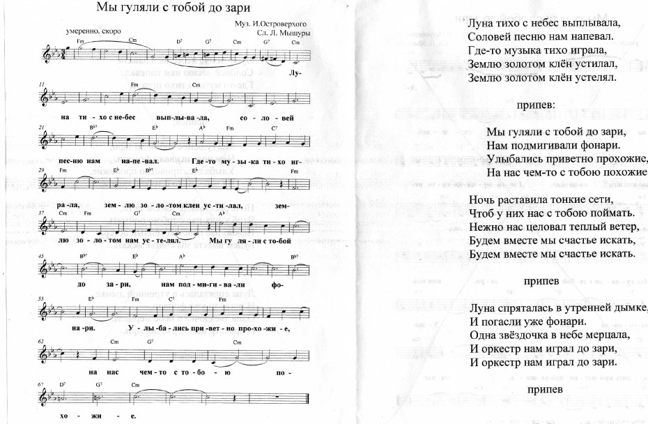 Ноты песен