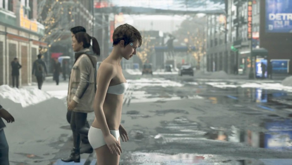 Detroit become Human Норт в лифчике