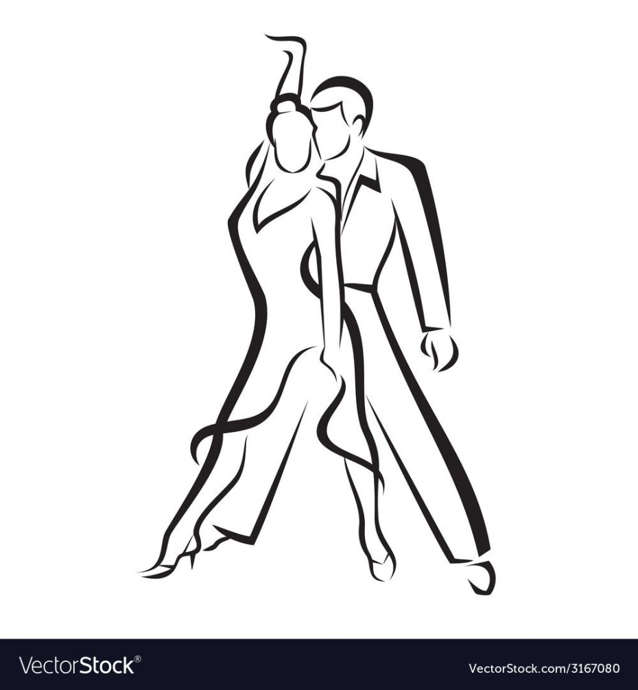 Контур танцующих людей